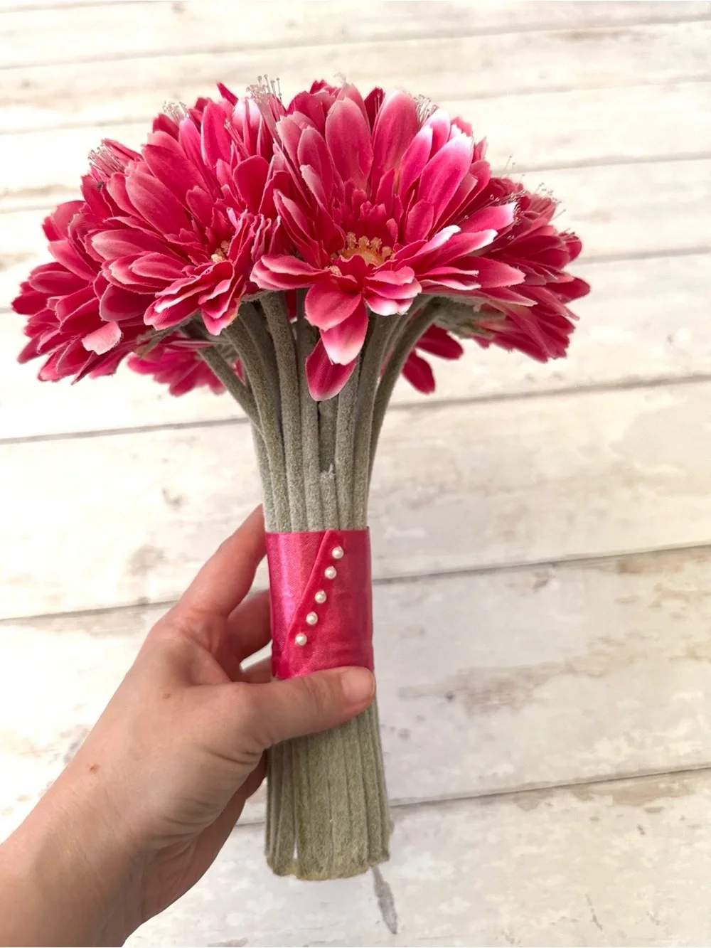 Bouquet of Pink Carnations Artificial Faux Flowers Bundle Set